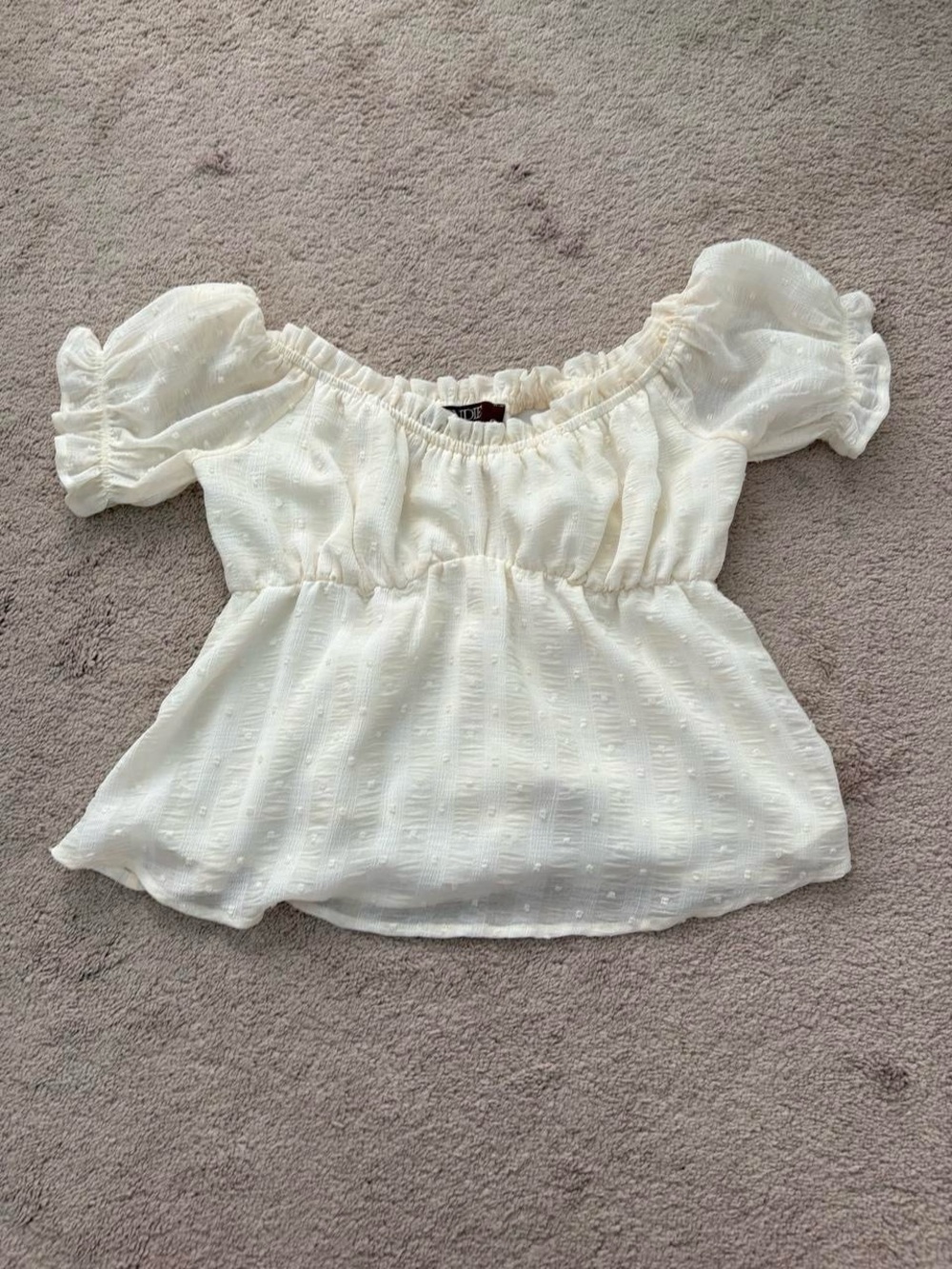 Lightweight Off-Shoulder Ivory Peasant Blouse